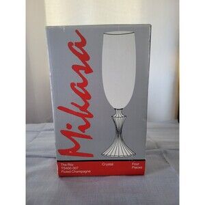 Mikasa "The Ritz" 4 Fluted Champagne Crystal Glasses